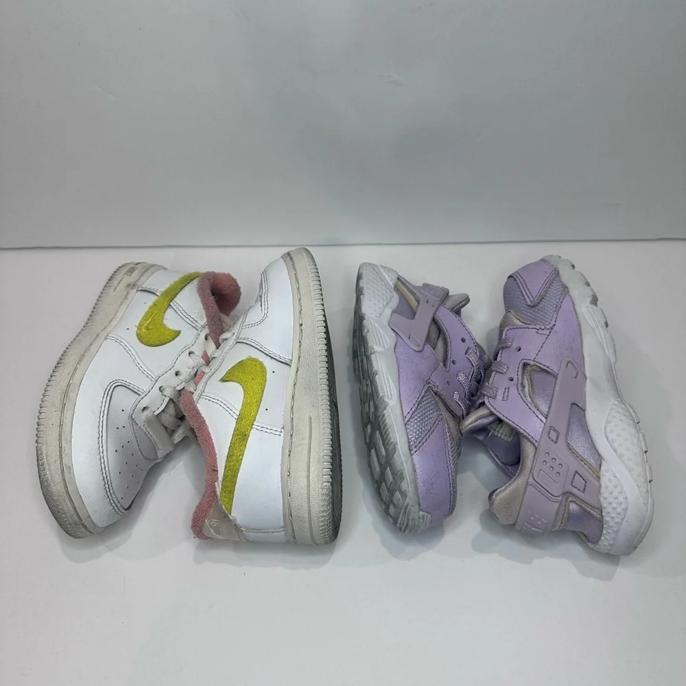 Used Nike Kids White and Purple Sneakers Sz.9